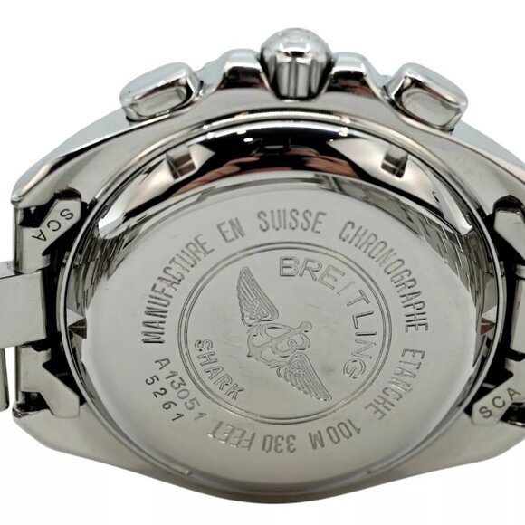 Breitling Men's 41mm Shark 100M White Dial Swiss Automatic SS Watch Ref: A13051! - Picture 9 of 9